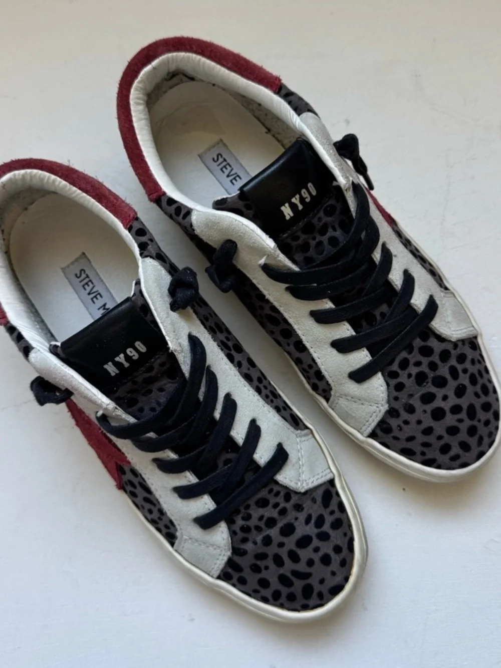 Steve Madden NY90 Philosophy Calf Hair Animal Print Sneakers